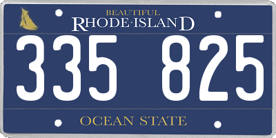 RI license plate 335825