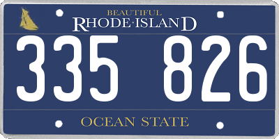 RI license plate 335826