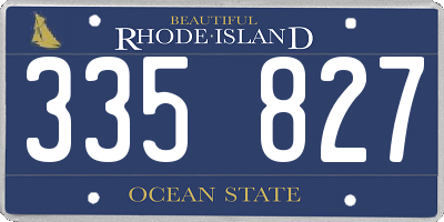 RI license plate 335827