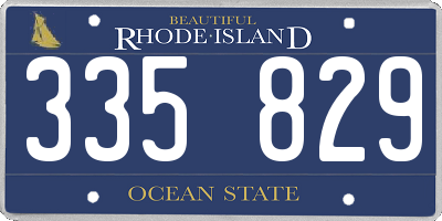RI license plate 335829