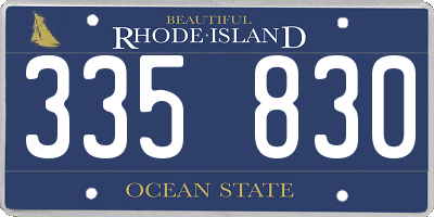 RI license plate 335830