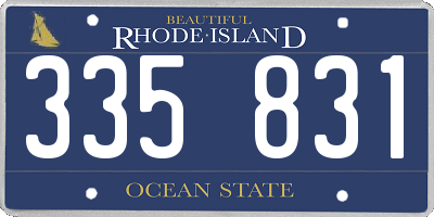 RI license plate 335831