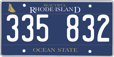 RI license plate 335832