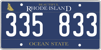 RI license plate 335833