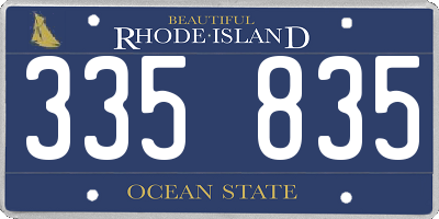 RI license plate 335835