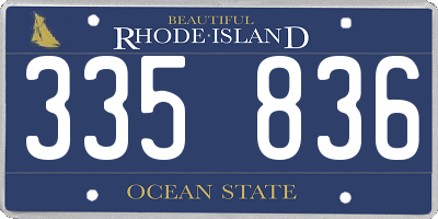 RI license plate 335836