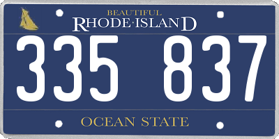 RI license plate 335837