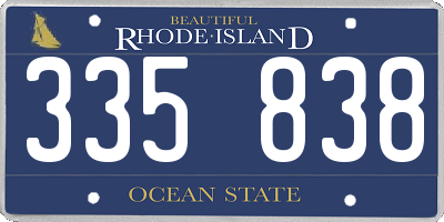RI license plate 335838