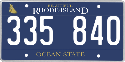 RI license plate 335840