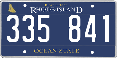 RI license plate 335841