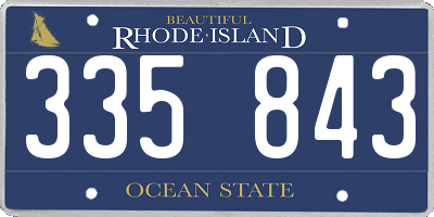 RI license plate 335843