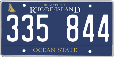 RI license plate 335844