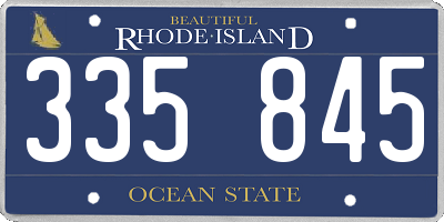 RI license plate 335845