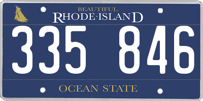 RI license plate 335846