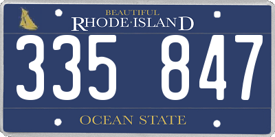 RI license plate 335847