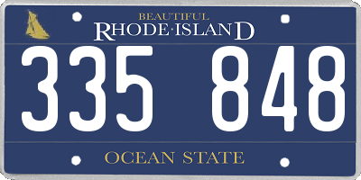 RI license plate 335848
