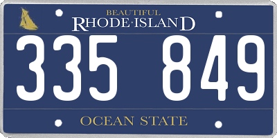RI license plate 335849