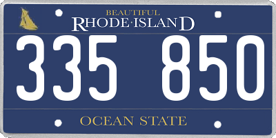 RI license plate 335850