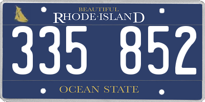 RI license plate 335852