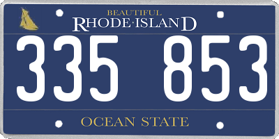 RI license plate 335853