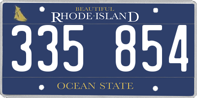 RI license plate 335854