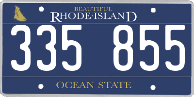 RI license plate 335855