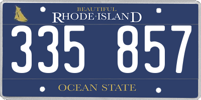 RI license plate 335857
