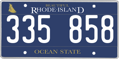 RI license plate 335858