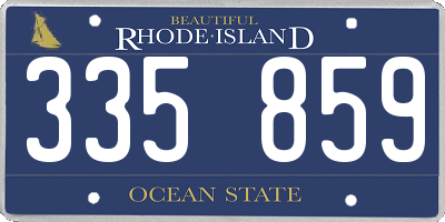RI license plate 335859