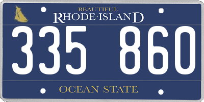 RI license plate 335860