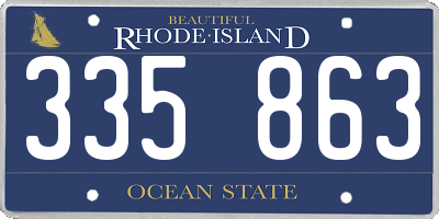 RI license plate 335863
