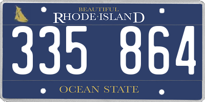 RI license plate 335864