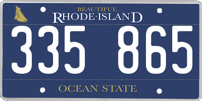 RI license plate 335865