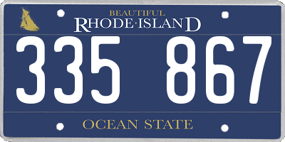 RI license plate 335867