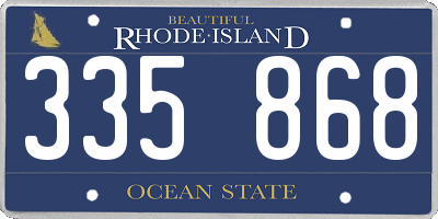 RI license plate 335868