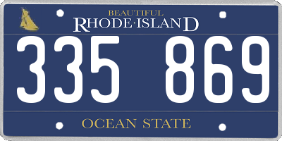 RI license plate 335869