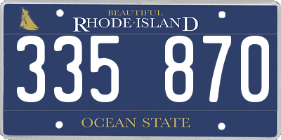 RI license plate 335870