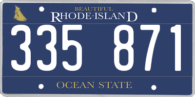 RI license plate 335871