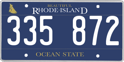 RI license plate 335872