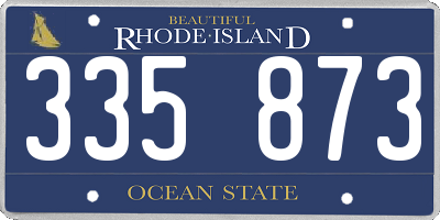 RI license plate 335873