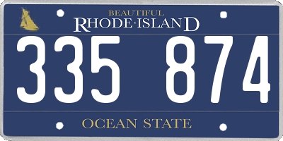 RI license plate 335874