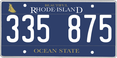 RI license plate 335875
