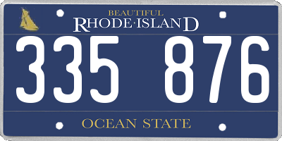 RI license plate 335876