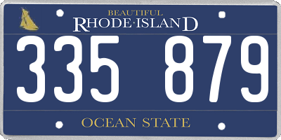 RI license plate 335879