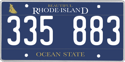 RI license plate 335883