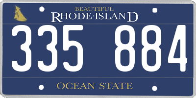 RI license plate 335884