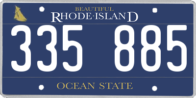 RI license plate 335885