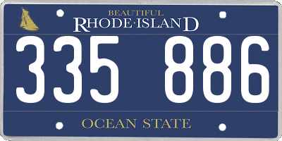 RI license plate 335886
