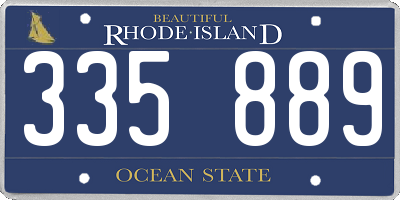 RI license plate 335889