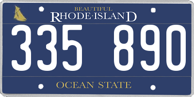 RI license plate 335890